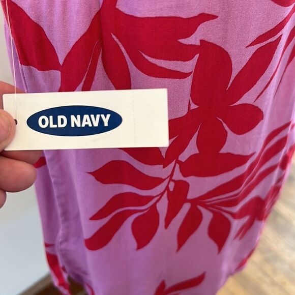 Old Navy pink fuschia floral sleeveless blouse Size S New - Picture 7 of 10